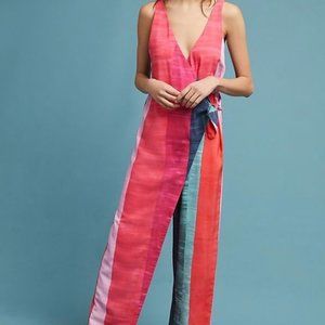 Mara Hoffman Striped Wrap Jumpsuit | Size Large.